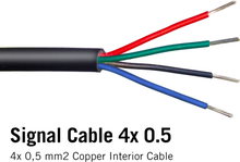 Ronde kabel 4x 0.5mm2 rood, groen, blauw, zwart