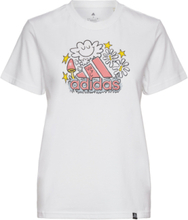 Doodle Graphic T-Shirt T-shirts & Tops Short-sleeved Hvit Adidas Sportswear*Betinget Tilbud