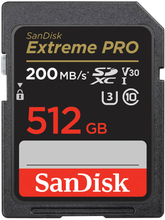 SANDISK SDXC Extreme Pro 512GB 200MB/s UHS-I C10 V30 U3