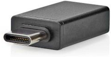 Nedis USB-C- Adapter | USB 3.2 Gen 1 | USB-C- Hane | USB-A Hona | 5 Gbps | OTG | Rund | Nickelplaterad | Svart | Kuvert