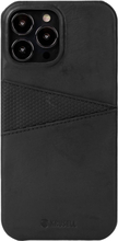 Krusell: Leather CardCover iPhone 13 Mini Svart
