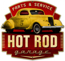 Hot Rod Garage Parts and Service Zwaar Metalen Bord