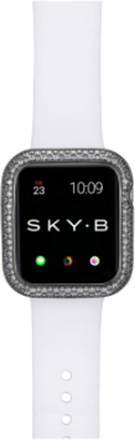 SKY•B W009X42 Soda Pop Damen Apple-Watch Gehäuse mit Zirkoniasteinen 76425636 Dunkelsilber