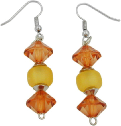 HOOK EARRINGS GRINDED BEADS TOPAS YELLOW
