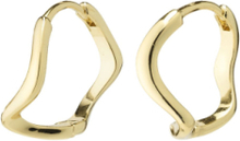 "Alberte Organic Shape Hoop Earrings Gold-Plated Accessories Jewellery Earrings Hoops Gold Pilgrim"