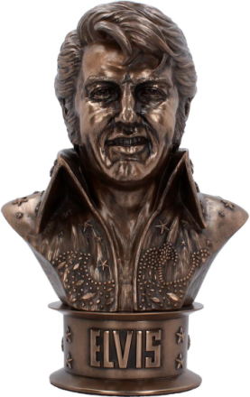 Licensierad Bronsfärgad Elvis Presley Byst 33 cm
