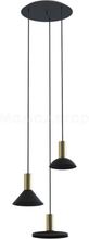 Nowodvorski Hanglamp Hermanos 3 lichts Ø 30 cm zwart - goud