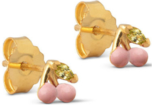 Stud Cherry Accessories Jewellery Earrings Studs Rosa Enamel Copenhagen*Betinget Tilbud