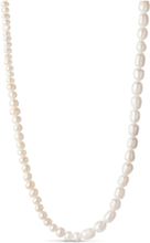 Necklace Pearlie Accessories Jewellery Necklaces Dainty Necklaces Hvit Enamel Copenhagen*Betinget Tilbud