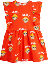 Hike Aop Woven Ruffle Dress Dresses & Skirts Dresses Casual Dresses Sleeveless Casual Dresses Red Mini Rodini