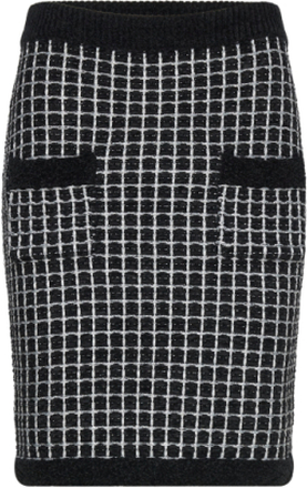 Boucle Knit Skirt Designers Short Black Karl Lagerfeld