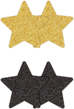 Star Nipple Covers Black/Gold 2 pair