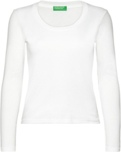 T-Shirt L/S Tops T-shirts & Tops Long-sleeved White United Colors Of Benetton