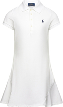Stretch Mesh Polo Dress Dresses & Skirts Dresses Casual Dresses Short-sleeved Casual Dresses White Ralph Lauren Kids