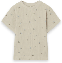 T-Shirt Waffle Tops T-Kortærmet Skjorte Beige Garbo&Friends
