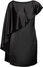 Satin Cape Cocktail Dress Designers Short Dress Black Lauren Ralph Lauren