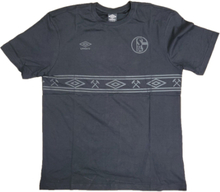 umbro FC Schalke 04 Stealth T-Shirt Herren Baumwoll-Fan-Shirt UMTM0408-060 Schwarz