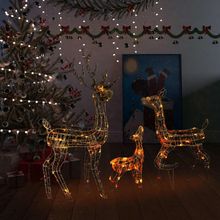 vidaXL Famiglia di Renne di Natale 300 LED Colorati in Acrilico