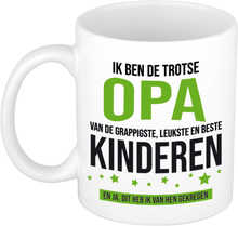 Cadeau koffie/thee mok voor opa - groen - trotse opa - keramiek - 300 ml