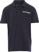 Hilfiger Arched Polo S/S Tops T-shirts Polo Shirts Short-sleeved Polo Shirts Navy Tommy Hilfiger