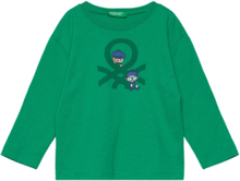 T-Shirt L/S Tops T-shirts Long-sleeved T-Skjorte Green United Colors Of Benetton