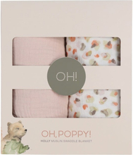 Oh Poppy! Holly Muslinfilt 2-pack (Fresh Vanilla /Powder Pink)
