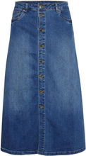 Cuami Skirt Knælang Nederdel Blue Culture