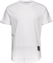 Badge Turn Up Sleeve T-shirts Short-sleeved Hvit Calvin Klein Jeans*Betinget Tilbud