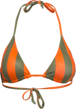 "Bikini Top Sandnes Big Stripes Orange Swimwear Bikinis Bikini Tops Triangle Bikinitops Multi/patterned DEDICATED"