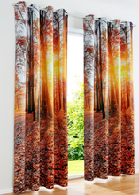 Lystett gardin med skog-print(1-pack)
