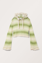 Cropped Knitted Hooded Sweater - Green