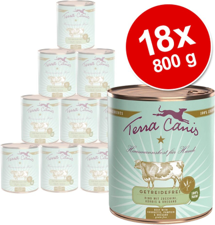 Sparpaket Terra Canis getreidefrei 18 x 800 g - Kaninchen mit Zucchini, Aprikose & Borretsch