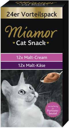 Miamor Cat Snack Malt Cream & Malt-Käse Multibox - 24 x 15 g