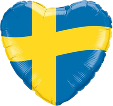 Folieballong Hjärta med Svenska Flaggan