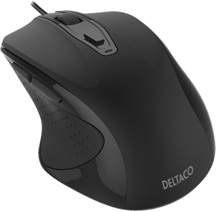 DELTACO Deltaco optisk mus, 6 knapper med scroll, USB