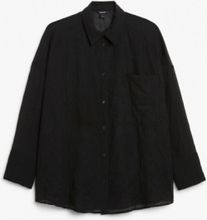 Long sleeve crinkled shirt - Black