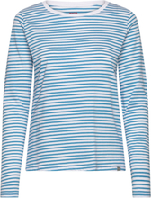 Organic Jersey Stripe Tenna Tee Fav Tops T-shirts & Tops Long-sleeved Blue Mads Nørgaard