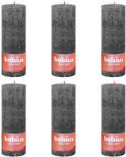 Bolsius Rustika blockljus 4-pack 190x68 mm stormgrå