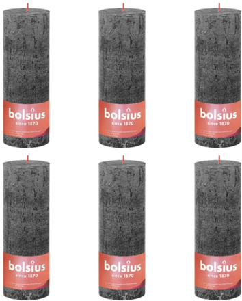 Bolsius Rustika blockljus 4-pack 190x68 mm stormgrå