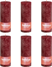 Bolsius Rustika blockljus 4-pack 190x68 mm sammetsröd