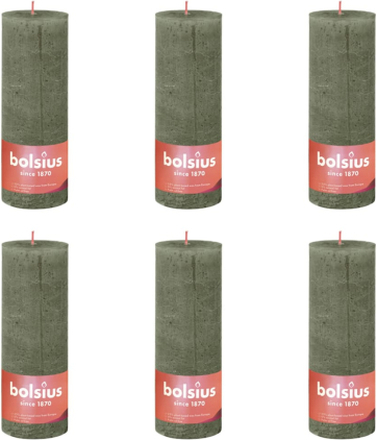Bolsius Rustika blockljus 4-pack 190x68 mm olivgrön