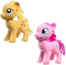 Set van 2x Pluche My Little Pony speelgoed knuffels Pinkie pie en Applejack 13 cm