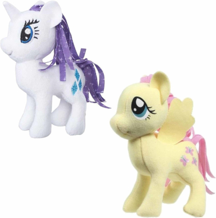 Set van 2x Pluche My Little Pony speelgoed knuffels Rarity en Fluttershy 13 cm