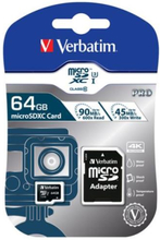 Verbatim MicroSD Pro 64GB + SD adapter