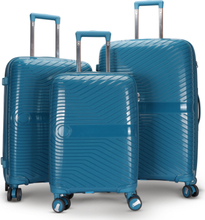 Oslo blå resväska med kodlås set om 3 st kabinväskor