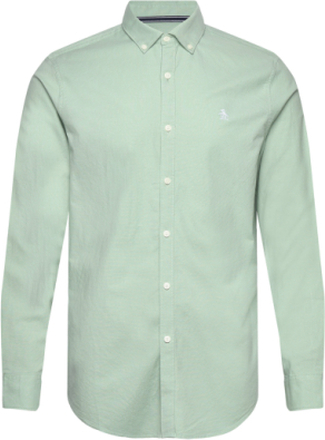 Ls Oxford Strtch No Tops Shirts Casual Green Original Penguin