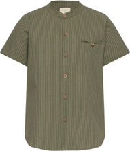 Shirt Ss Stripe Tops Shirts Short-sleeved Shirts Green En Fant