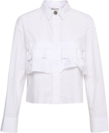 Nillakb Short Shirt Tops Shirts Long-sleeved White Karen By Simonsen