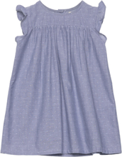 Dress Chambray Dot Dresses & Skirts Dresses Casual Dresses Sleeveless Casual Dresses Blue Creamie