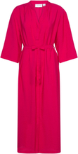 Visero Vneck 3/4 Ankle Shirt Dress/Su Maxikjole Festkjole Pink Vila